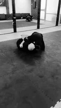 Two people grappling on the mats